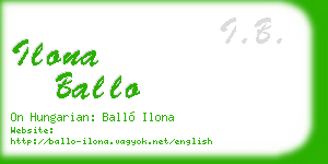ilona ballo business card